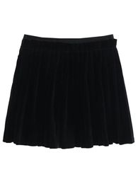 Plus size jurken dameskleding plus maat geplooide rokken stijl lente mode casual hoge taille velour zwarte bodems K411446 221006