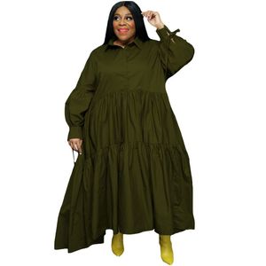 Plus size jurken dames plus size enkel casual slanke jurk herfst winter feestjurk mode solide kleur avondjurken 230207