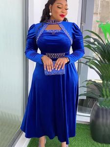 Grande taille dubaï luxe robes de soirée de mariage pour les femmes Robe de soirée africaine Dashiki Ankara turquie velours tenues Robe 240226