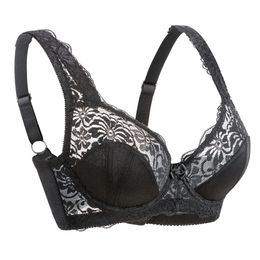 Plus taille E F G H I CUP BRA BRA BRA BRA SUPPORT SOUS-WEAR MESH mince et grande bande réglable BH 240430