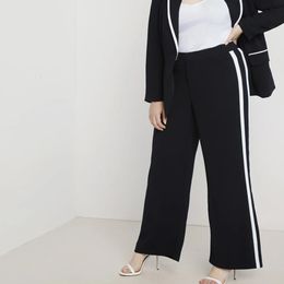 Plus taille élégante pantalon de jambe large de printemps d'été