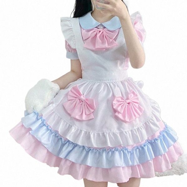 Plus Size Fantasy Anime Maid Dr Japonais Cosplay Costume Sweet Girl Outfit Lolita Dr Jk Uniforme Chat Rose Fille Kawaii q5Rd #