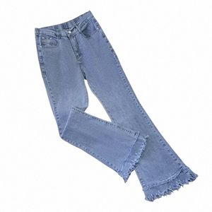 Plus la taille évasée Y2K Jeans pour femmes grand Slim élastique Cott bleu gland Denim pantalon grand 3XL 4XL 5XL 6XL 7XL vêtements q6UE #