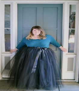 Plus grande taille de sol en tulle adulte jupe tutu avec châssis de ruban satiné personnaliser les jupes de fête 2016 en tulle longue jupet1527822