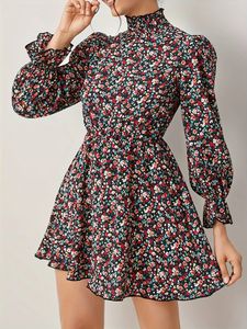 Robe à manches longues florales de taille plus 240326