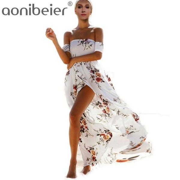 Plus taille imprimé floral manches courtes froncées robe d'épaule mode enveloppe avant femmes maxi taille haute 210604