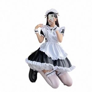 Plus Size Halen Maid Cosplay Kostuums Anime Carto Zwart Wit Lolita Dr Zoete Boog Knoop Student Kawaii Sailor Uniform f8gq #