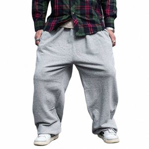 Plus la taille Hiphop Harem Joggers Hommes Casual Pantalon de survêtement large jambe ample Baggy Streetwear Pantalon de danse Pantalon de survêtement en polaire Vêtements Y4Bn #
