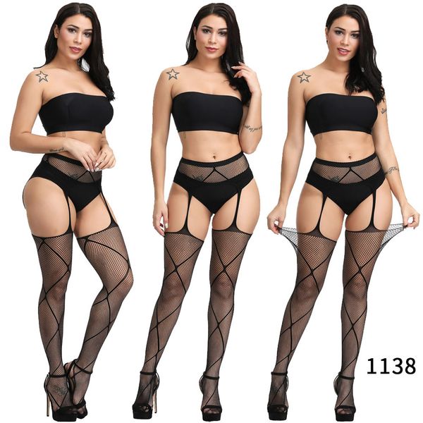 Grande taille évider collants dentelle Sexy bas femme cuisse haute résille broderie Transparent collants femmes dentelle bonneterie