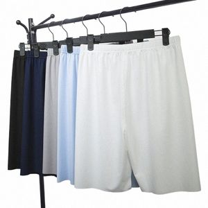 Tallas grandes Seda de hielo Fresco Verano Hombres Ropa de dormir Pantalones cortos Ropa interior sexy Ropa de dormir Cómodo Suelto Deportes Hombre Dormir Pantalones Homewear s45D #