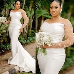 Vestido de novia de trompeta de ilusión de talla grande para la sirena de la novia ASO EBI Sheer Sheer Manges Long Vestidos de novia para matrimonio Estilo de país africano CDW180