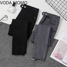 Plus size jeans vrouwelijke denim broek zwart dames vrouw donna stretch bodems feminino mager voor vrouwen broek 210629