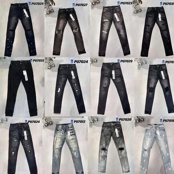 Jeans de talla grande Jeans Menmen Skinny Pants Designer True Stack Fashion Jeans Tending Marca Vintage Pant Marca Púrpura Jeans White Denim.