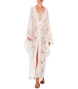 Plus size kimono boho strand bedek je kant kimono vestiging jas sext traditioneel meisje witte kimono haak strand bell hoeing jurk 3738785