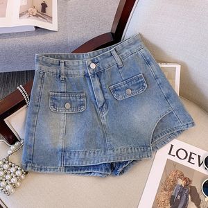 Plus taille l4xl short en jean pour femmes hautes taies d'été de mode pantalon jean street y2k jupe de vêtements courte 240429
