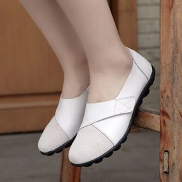 Plus Size Dames Flats Schoenen voor Vrouwen Zacht Echt Leer Mocassin Boot Haak Lus Mocasines De Mujer Chaussure Femme 240202