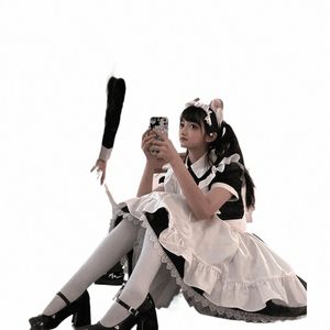 Plus Size Lg Maid Costume Dr Unisexe Vêtements Hommes Femmes Anime Lolita Cosplay Costume Noir et Blanc Mignon Style Japonais Outfit 938f #