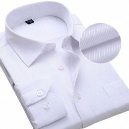 Grande taille Lg manches hommes Dr chemise Fi mâle Busin vêtements de cérémonie bureau travail chemises blanches 45 46 47 48 grands vêtements k6m0 #