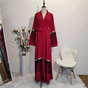 Grande taille longue Kimono Mujer Abaya femmes musulmanes Sequin Cardigan Blouse Roupas Feminina vêtements femmes Blouses chemises