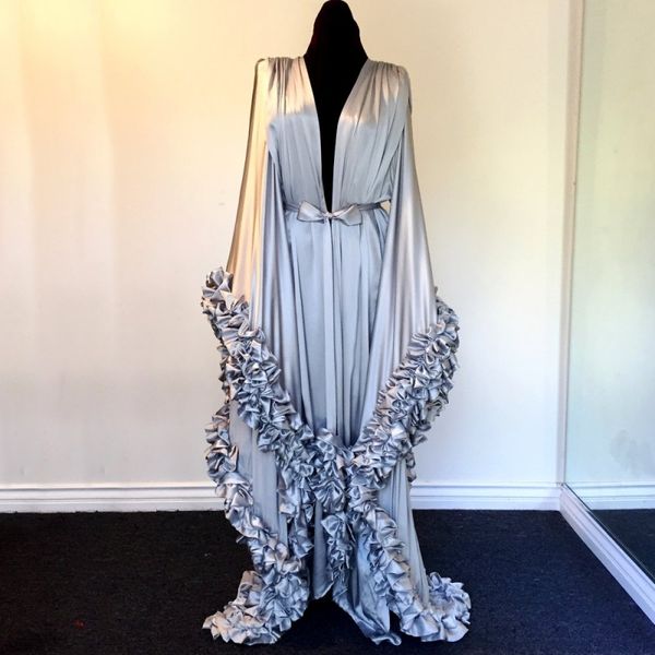 Grande taille longue vêtements de nuit Robes volants grossesse femmes Robes pour Photoshoot Boudoir Lingerie peignoir de nuit nuisette Robe