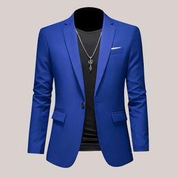 Talla grande M-6XL chaqueta informal de negocios para hombre traje de color sólido chaqueta vestido traje de trabajo chaqueta de gran tamaño ropa de marca para hombre vestido de noche 240326