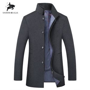 Plus-Size M-6XL Winter Warm Wol Jas Mannen Dikke Overjassen Topcoat Business Casual Mens Single Breasted Jassen en Jassen CJ191212