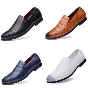 Grande taille en cuir mat hommes d'affaires noir marron foncé gris bleu chaussures habillées baskets baskets