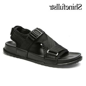 Men de taille plus 271 Sandales 2019 Light Sandalias Chaussures Hombre Flat Sandles Casual Sandles Torte ouverte pour sandale gris noir 4 38B S