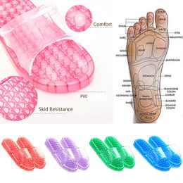 Plus Size Mannen Vrouwen Slipper Unisex Druk Relief Voet Massage Slippers Transparante PVC Schoen Comfortabele Indoor Home Badschoenen