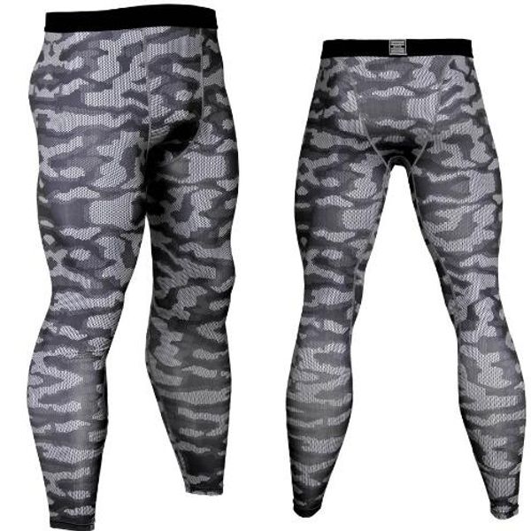 Medias de compresión de talla grande para hombre, mallas para correr con capas base, pantalones deportivos con estampado 3D de camuflaje 2018, pantalones largos de secado rápido