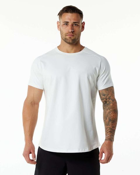 Taille plus taille Mens Cotton Casual T-shirts Sport Fiess Gym Training Training Weat Top Workout