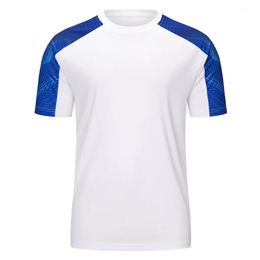 Plus Size Mens Football Shirt Jersey Couleur Patchwork Oneck Manches Courtes Loisirs Sportswear Séchage Rapide Mâle Football Uniforme Tops 240228