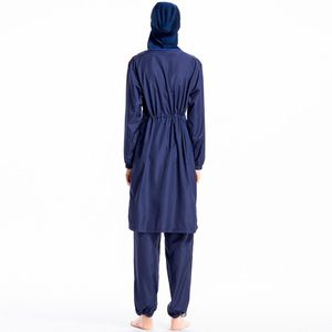 Plus taille Modest Modest Muslim Swimswear Hijab 3 pièces Set Islamic Massuit de maillot de bain burkini mail de bain de bain Plage de la plage complète des sports de sport