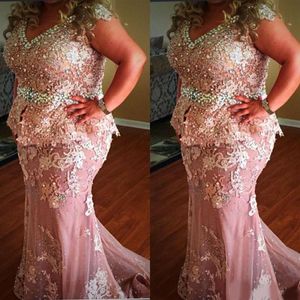 Plus size moeder jurken v nek kanten appliques kralen schuifjes dop mouwen plus size prom jurken feestjurk moeder van bruid dr308q