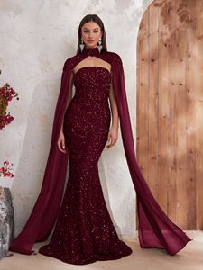 Plus size moeder van de bruid jurk voor bruiloft Dark Red Bling Lace Off schouder zeemeerminjurken Nieuwe sexy glanzende bruidegom Formele feestavondstaartjurken 403