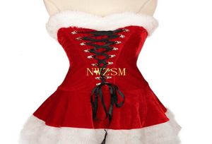 Plus size mxxl sexy dames fluweel kerstjurk schattig kerstman kostuum mevrouw feest fancy5972764