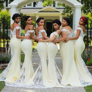 Plus Size Off The Shoulder Bridesmeisje Jurk Stretch Stof Mermaid Prom Toga Vestidos de Madrinha voor Bruiloft