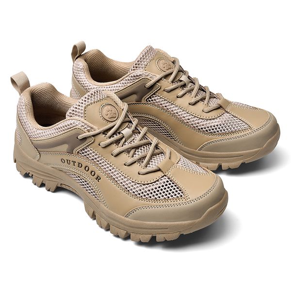 Grande taille en plein air hommes chaussures décontractées respirant maille hommes baskets chaussures en plastique hommes chaussures de randonnée