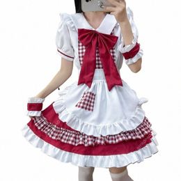 Plus Size Plaid Maid Cosplay Costumes Femmes Anime Halen Apr Maid Tenues Lolita School Girl Kawaii Party Vêtements 2024 Nouveau e2ja #