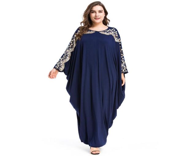 Plus taille qualité Nouveau arabe élégant lâche Abaya Kaftan Islamic Fashion Muslim Dress Clothing Women Blue Blue FZ05071997788