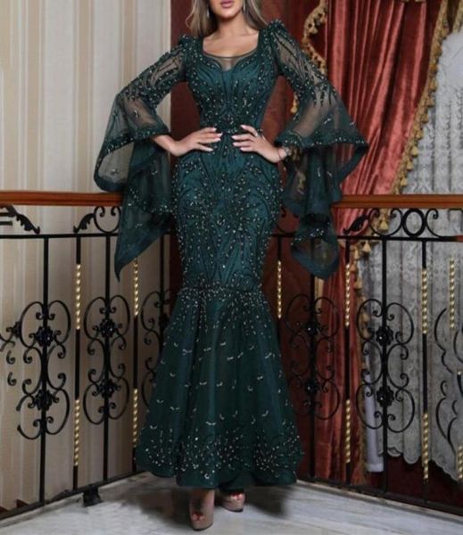 Grande taille bleu royal paillettes sirène robes de bal élégantes manches longues robes de soirée 2022 manches longues femmes robe formelle36177961957758