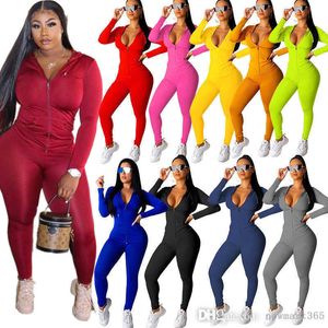 Plus Size S-4xl Femmes Survêtements Deux Pièces Ensemble Designer Couleur Unie À Manches Longues Tenues Zipper Cardigan Portswear Joggers Vêtements De Rue