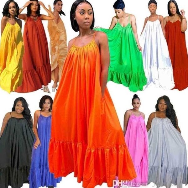 Plus Size S- 5XL Casual Vêtements Maxi Robes Pour Femmes Designer Sexy Sling Sans Manches Longue Robe De Mariage Robe Jaune