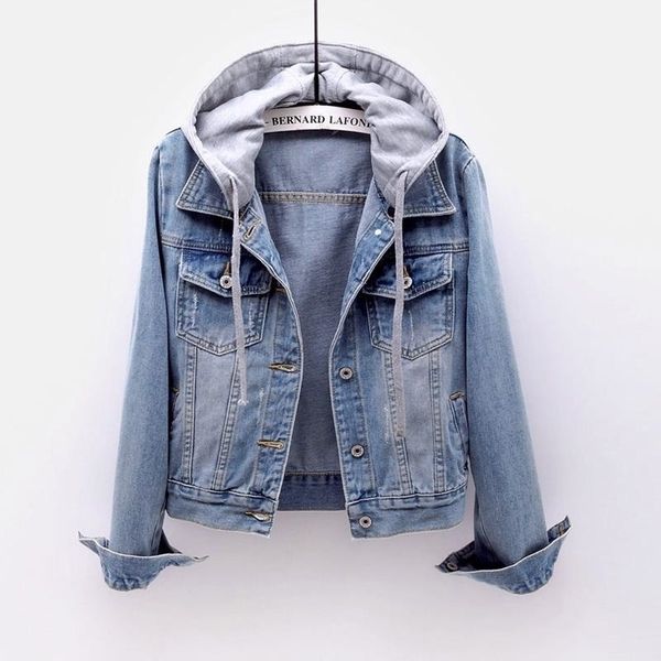 Plus Taille S-5XL Hiver Demin Jacket Femmes Capuche épaisse Hoodies Denim Coating Femme Casual Court Parka Mujer Vestes chaudes Femme Tops 201027