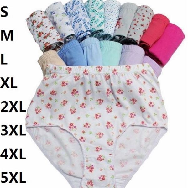 Plus la taille S, M, L, XL, XXL, 3XL, 4XL, 5XL Culottes pour femmes Sous-vêtements Confort Culottes Intimes Culottes Lingerie Culottes 5 pièces / lot 201112