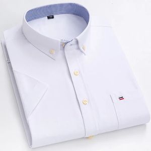 Plus Maat S tot 7XL Shirts met korte mouwen 100% Katoen Oxford Zacht Comfortabel Hoge Kwaliteit Zomer Business Heren Casual Shirts 240306