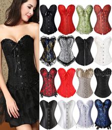 Plus Size Sexy Bustier Corset Top Gothic Lace Up Bovenborst Korset Steampunk Body Shapewear Vrouwen Afslanken Corset Satijn Bot 6XL6287413