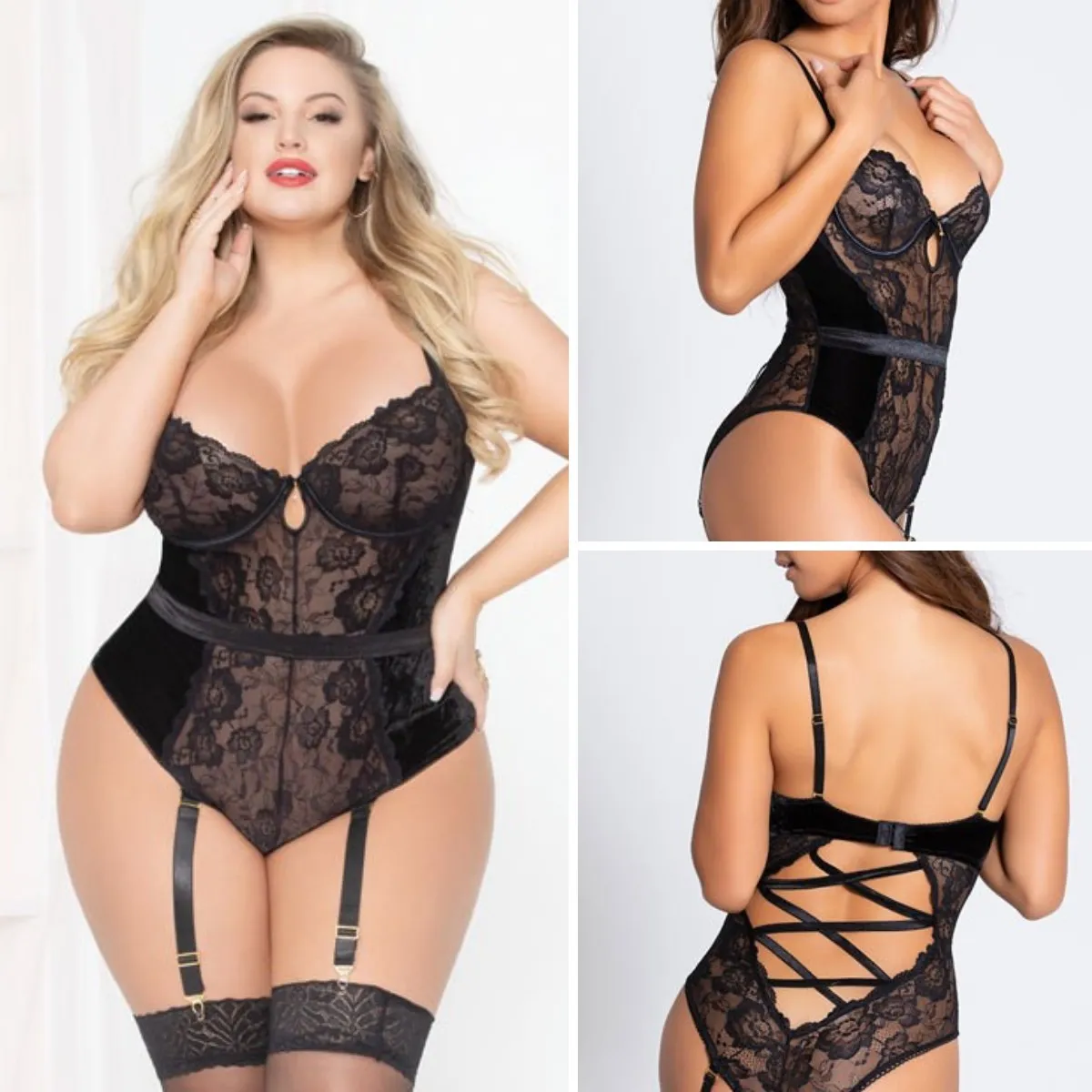 Plus Taille 4XL Sexy Lingerie Sexy Sous Vêtements Sous Vêtements Erotique Dentelle Deep Bandage En Croix Sur La Taille Du Dos Forme De La Taille De La Taille Du Boîtier S Sommeil