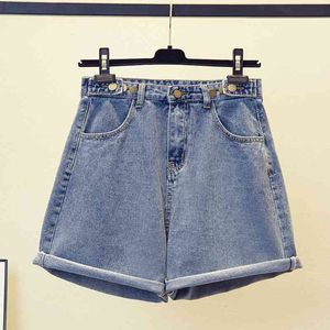 Plus Size Shorts Denim Dames Jeans Losse Broek Hoge Taille Zomer Bell Onder jeans G88B 210420