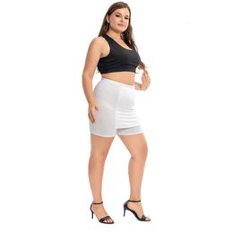 Shorts de taille plus pour femmes Été Modal Coton Tralle décontractée sur la taille bermuda Femme US 5xl 4xl xxxl noir blanc rose bleu 240420